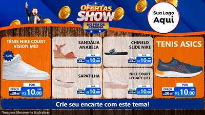 Modelo de TV para TV Horizontal com o tema Ofertas Show No Fim De Semana para Calçados