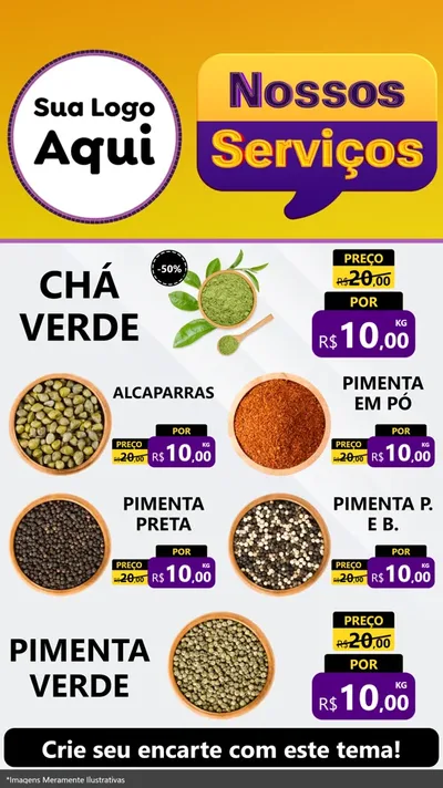 Modelo de TV para TV Vertical com o tema Nossos Serviços para Produtos Naturais