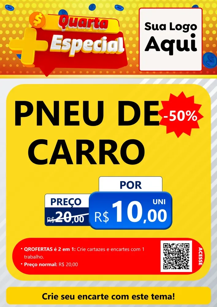 Modelo de Cartaz para Cartaz A4 Vertical com o tema Quarta Mais Especial para Auto peças