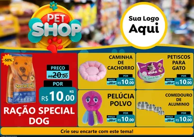 Modelo de Encarte para Encarte A4 Horizontal com o tema Pet Shop para Pet Shop