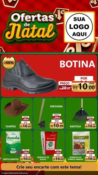 Modelo de Rede Social para Stories com o tema Ofertas de Natal para Agropecuária