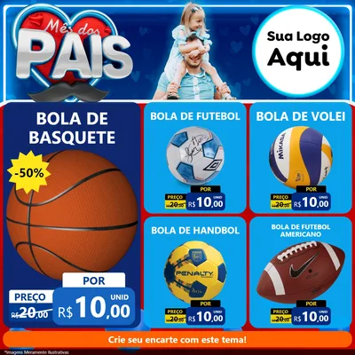 Modelo de Rede Social para Feed Facebook com o tema Mês Dos Pais para Artigos Esportivos