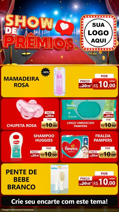 Modelo de TV para TV Vertical com o tema Show de Prêmios para Bebês