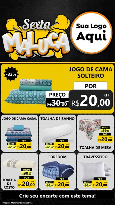 Modelo de Rede Social para Stories com o tema Sexta Maluca para Cama, Mesa e Banho