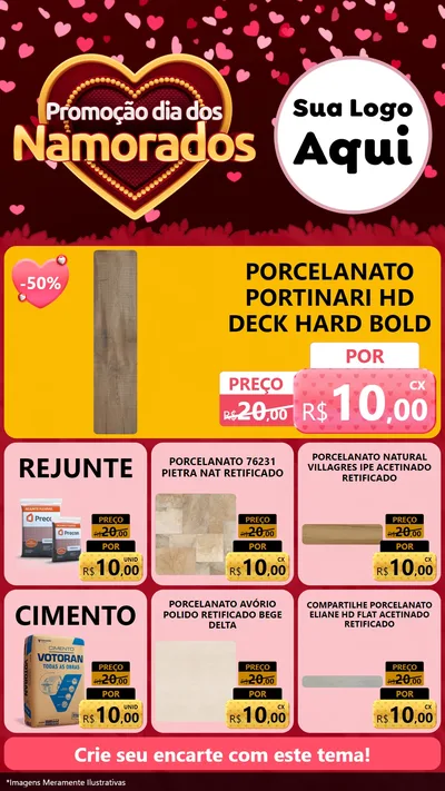 Modelo de Rede Social para Stories com o tema Promoção Dia Dos Namorados para Pisos e revestimentos