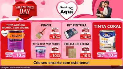 Modelo de TV para TV Horizontal com o tema Valentine's Day para Tintas e Ferramentas
