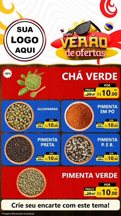 Modelo de TV para TV Vertical com o tema Super Verão de Ofertas para Produtos Naturais