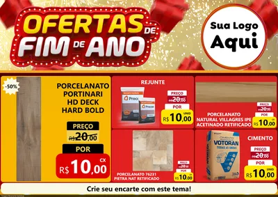 Modelo de Encarte para Encarte A4 Horizontal com o tema Ofertas de Fim de Ano para Pisos e revestimentos