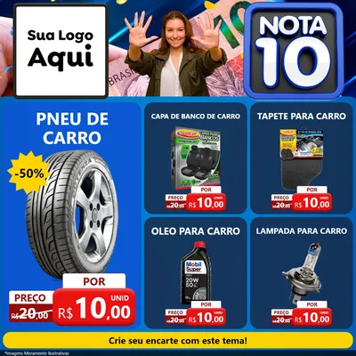 Modelo de Rede Social para Feed Facebook com o tema Nota 10 para Auto peças