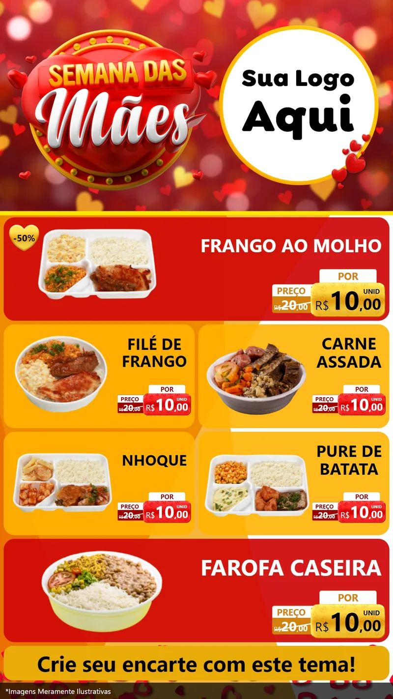 Modelo de TV para TV Vertical com o tema Semana das Mães para Restaurante