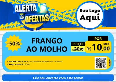Modelo de Cartaz para Cartaz A4 Horizontal com o tema Alerta de Ofertas para Restaurante