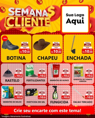 Modelo de Rede Social para Feed Instagram com o tema Semana do Cliente para Agropecuária