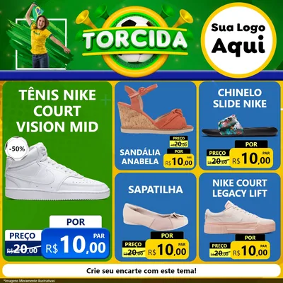 Modelo de Rede Social para Feed Facebook com o tema Torcida para Calçados