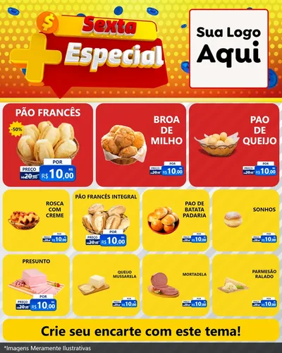 Modelo de Rede Social para Feed Instagram com o tema Sexta Mais Especial para Padaria