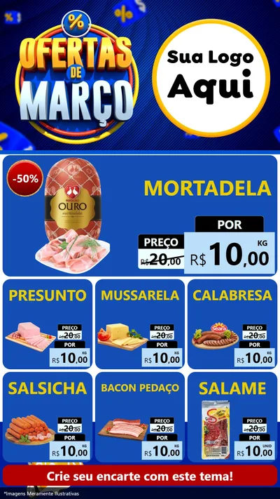 Modelo de Rede Social para Stories com o tema Ofertas de Março para Frios e Laticínios