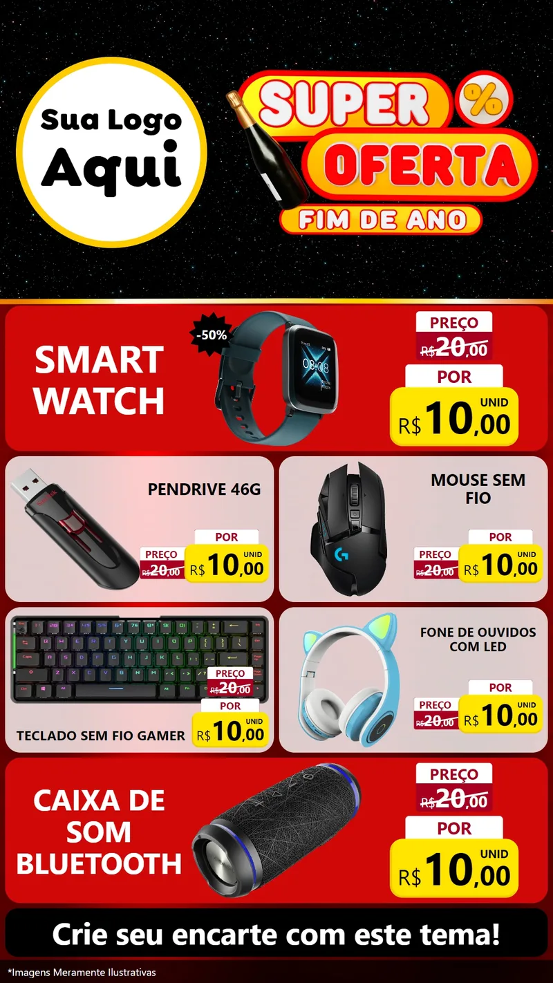 Modelo de TV para TV Vertical com o tema Super Oferta Fim de Ano para Informática