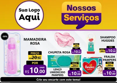 Modelo de Encarte para Encarte A4 Horizontal com o tema Nossos Serviços para Bebês