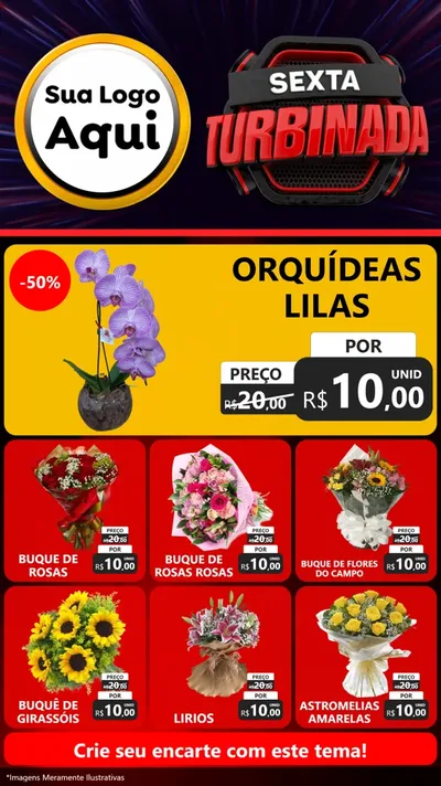 Modelo de Rede Social para Stories com o tema Sexta Turbinada para Floricultura e jardim