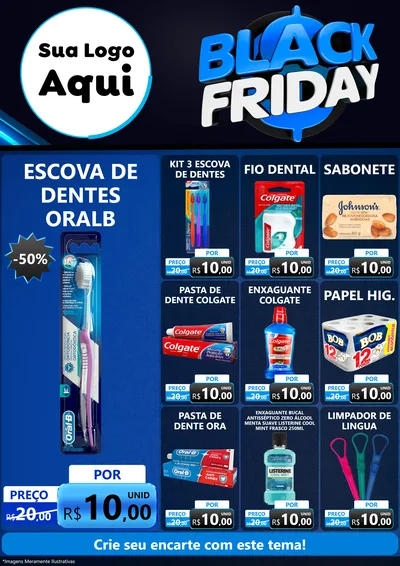 Modelo de Encarte para Encarte A4 Vertical com o tema Black Friday para Higiene Pessoal