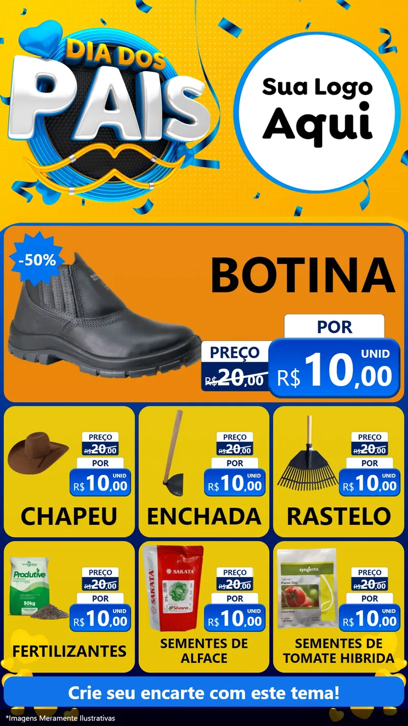 Modelo de Rede Social para Stories com o tema Dia dos Pais para Agropecuária