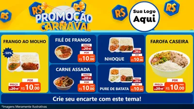 Modelo de TV para TV Horizontal com o tema Promoção de Carnaval para Restaurante