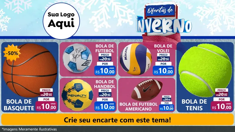 Modelo de TV para TV Horizontal com o tema Ofertas de Inverno para Artigos Esportivos