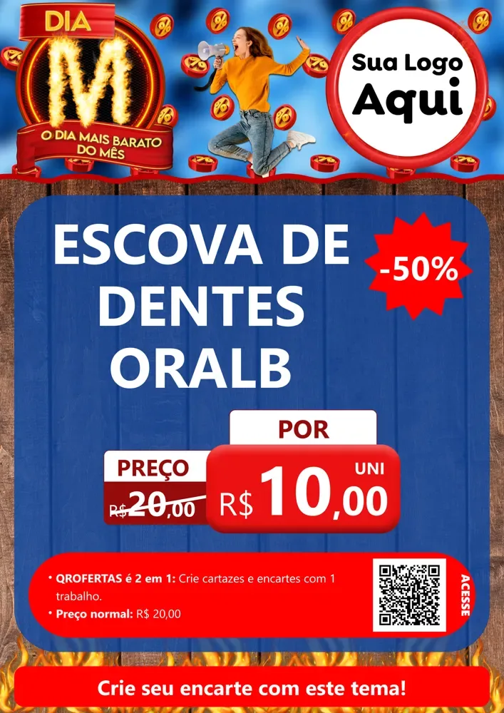 Modelo de Cartaz para Cartaz A4 Vertical com o tema Dia M - O Dia Mais Barato Do Mês para Higiene Pessoal