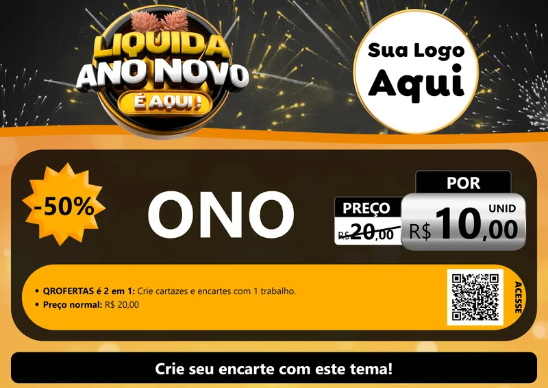 Modelo de Cartaz para Cartaz A4 Horizontal com o tema Liquida Ano Novo É Aqui! para Óticas