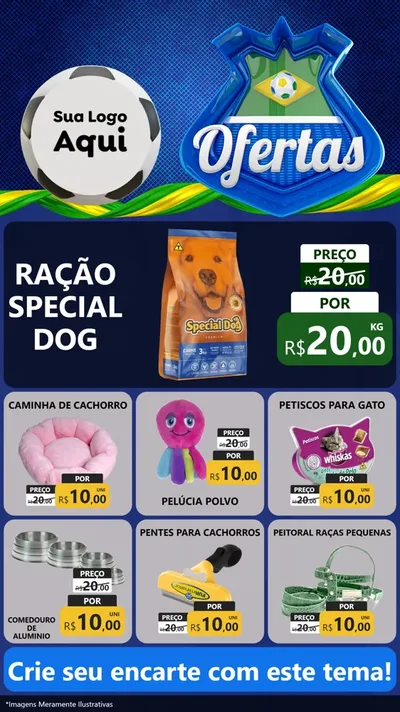 Modelo de Rede Social para Stories com o tema Ofertas (Futebol) para Pet Shop