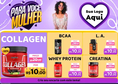 Modelo de Encarte para Encarte A4 Horizontal com o tema Para Você, Mulher para Suplementos alimentares