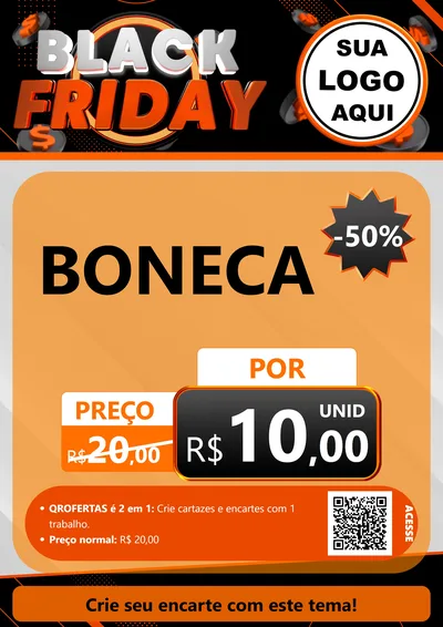 Modelo de Cartaz para Cartaz A4 Vertical com o tema Black Friday para Brinquedos