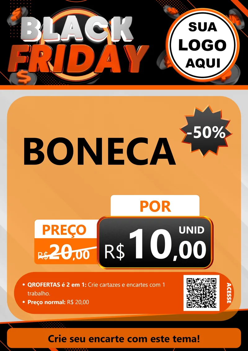 Modelo de Cartaz para Cartaz A4 Vertical com o tema Black Friday para Brinquedos