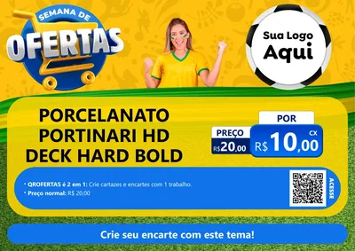 Modelo de Cartaz para Cartaz A4 Horizontal com o tema Semana de Ofertas - Copa para Pisos e revestimentos