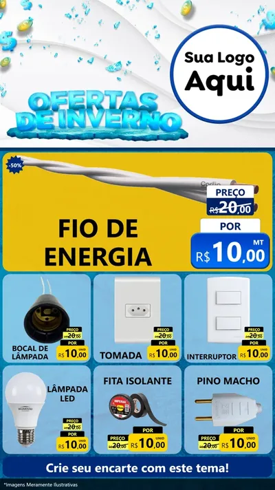 Modelo de Rede Social para Stories com o tema Ofertas de Inverno para Materiais Elétricos