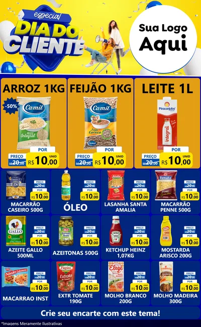 Modelo de Encarte para Encarte Grande com o tema Especial Dia do Cliente para Supermercado