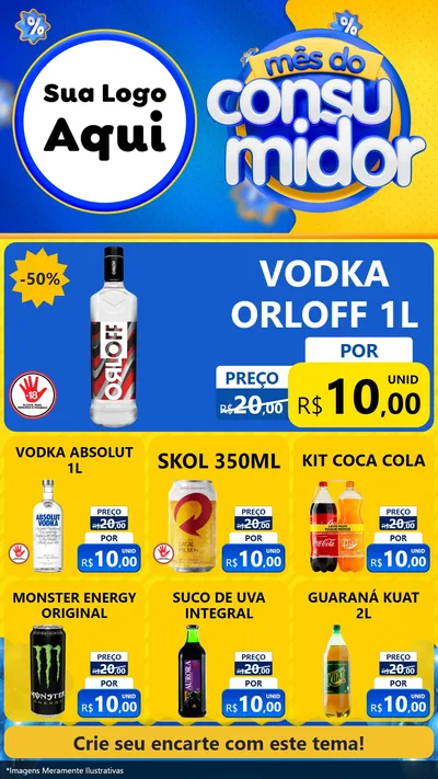 Modelo de Rede Social para Stories com o tema Mês do Consumidor para Distribuidora de bebidas