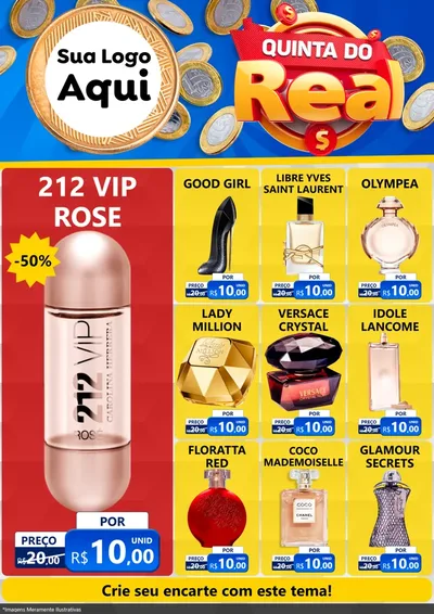 Modelo de Encarte para Encarte A4 Vertical com o tema Quinta do Real para Perfumes