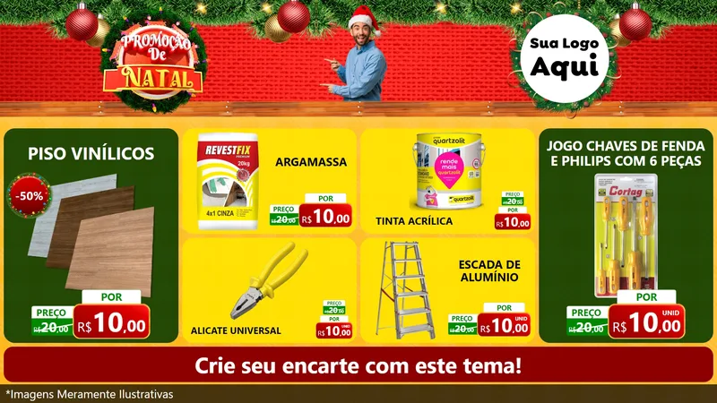 Modelo de TV para TV Horizontal com o tema Promoção de Natal para Material para Construção