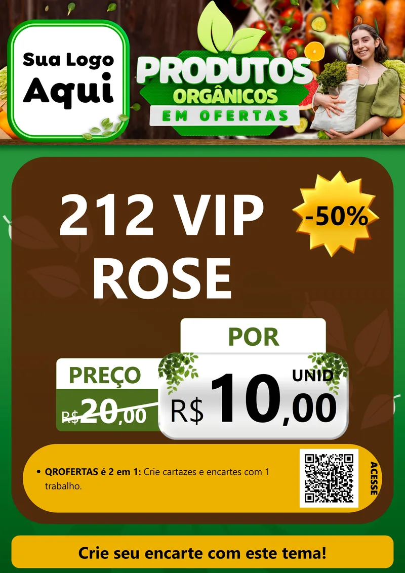 Modelo de Cartaz para Cartaz A4 Vertical com o tema Produtos Orgânicos em Ofertas para Perfumes