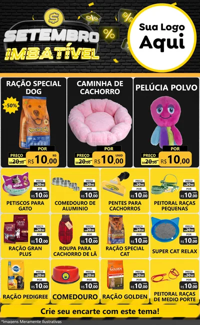 Modelo de Encarte para Encarte Grande com o tema Setembro Imbatível para Pet Shop