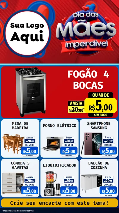 Modelo de Rede Social para Stories com o tema Dia Das Mães Imperdível para Móveis e Eletro