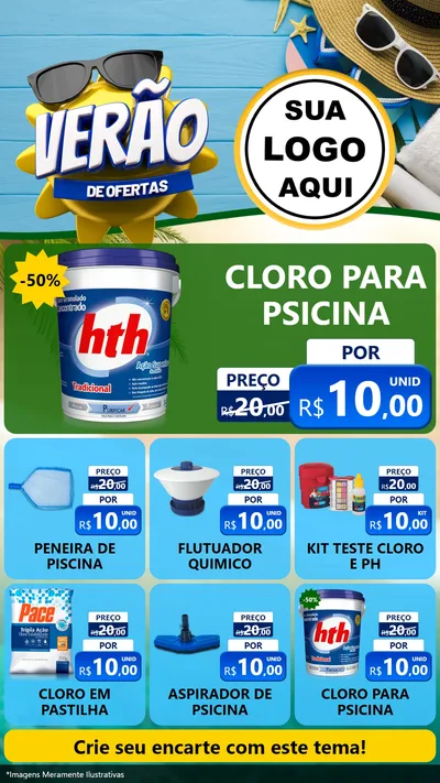 Modelo de Rede Social para Stories com o tema Verão de Ofertas para Produtos para Piscina