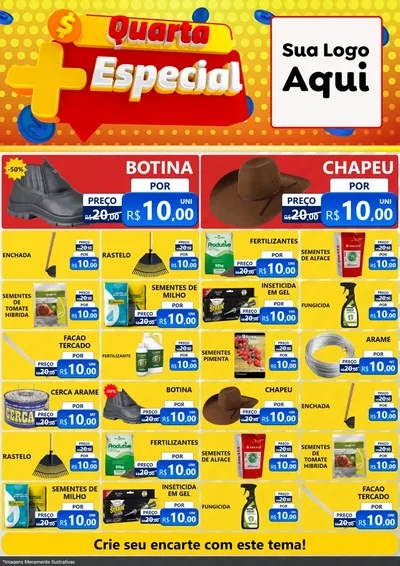 Modelo de Encarte para Encarte A4 Vertical com o tema Quarta Mais Especial para Agropecuária