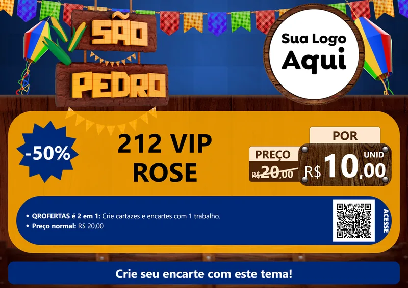 Modelo de Cartaz para Cartaz A4 Horizontal com o tema São Pedro para Perfumes