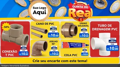 Modelo de TV para TV Horizontal com o tema Quinta do Real para Tubos e conexões