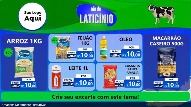 Modelo de TV para TV Horizontal com o tema Dia Do Laticínio para Supermercado