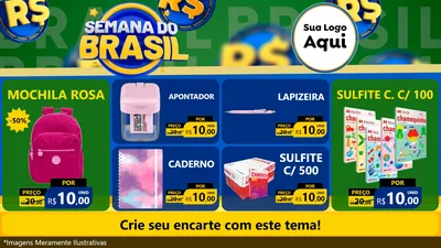 Modelo de TV para TV Horizontal com o tema Semana Do Brasil para Papelaria