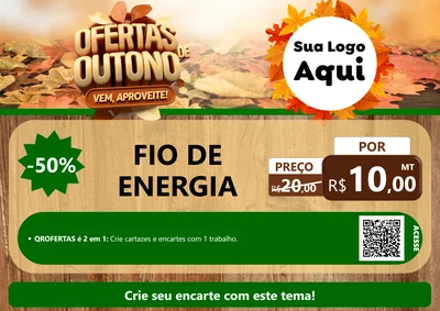 Modelo de Cartaz para Cartaz A4 Horizontal com o tema Ofertas de Outono - Vem, Aproveite! para Materiais Elétricos