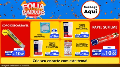 Modelo de TV para TV Horizontal com o tema Folia de Preços Baixos para Embalagens