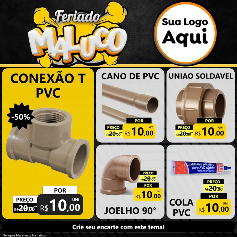 Modelo de Rede Social para Feed Facebook com o tema Feriado Maluco para Tubos e conexões